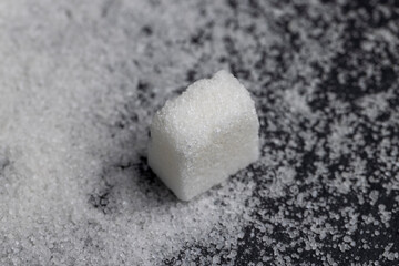 cubes of refined sugar close-up