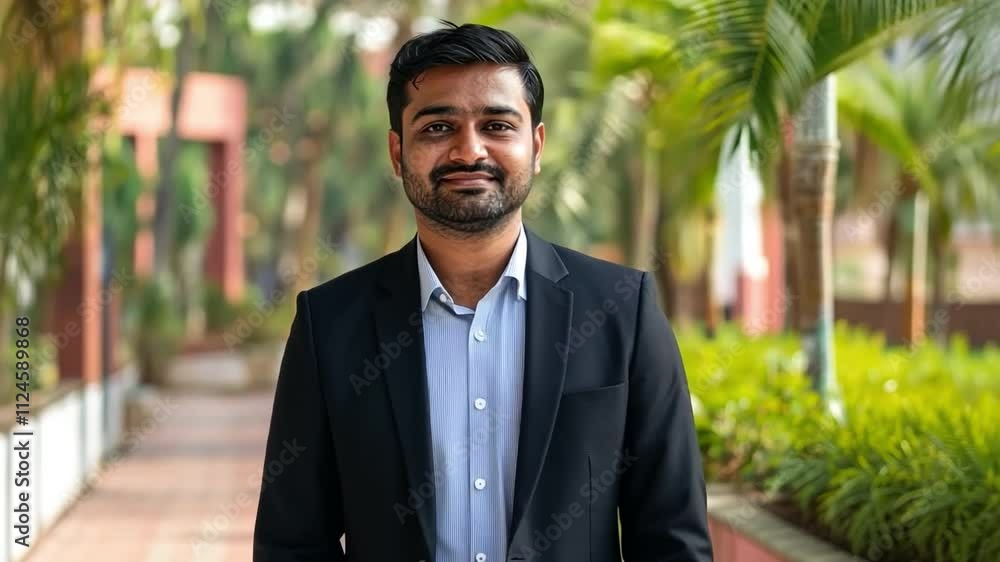 Poster indian professional leveraging blockchain technology for secure transactions and data management