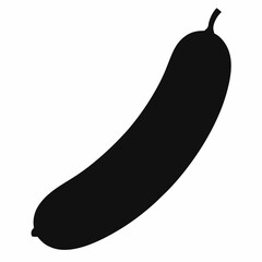 Black Silhouette of Cucumber Vector Art Illustration