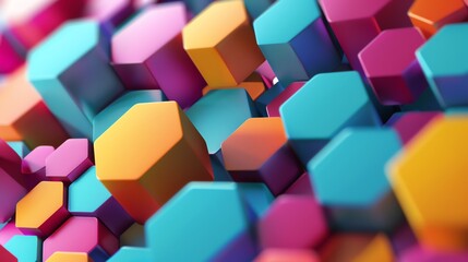 A close-up shot of a colorful, geometric pattern.