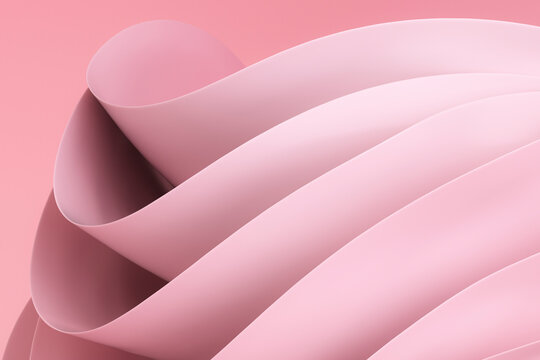 3D rendering of pink colored wavy cloth