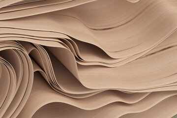 3D render of wooden panels that behave as if they were fabric.