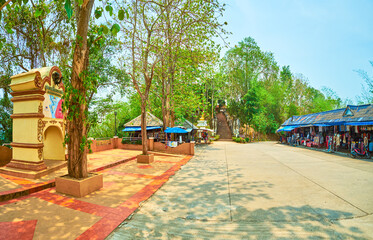 The souvenir market on the top og hill in Ban Sop Ruak, Golden Triangle, Thailand
