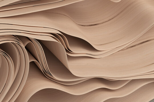3D render of wooden panels that behave as if they were fabric.