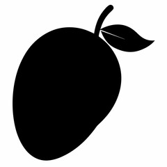Fototapeta premium Black Silhouette of Mango Vector Art Illustration