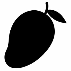 Fototapeta premium Black Silhouette of Mango Vector Art Illustration