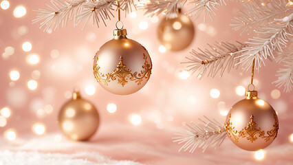 white christmas tree with gold ornaments and lights