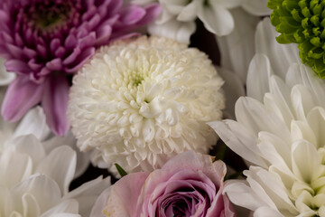 a bouquet of a large number of white flowers for a gift
