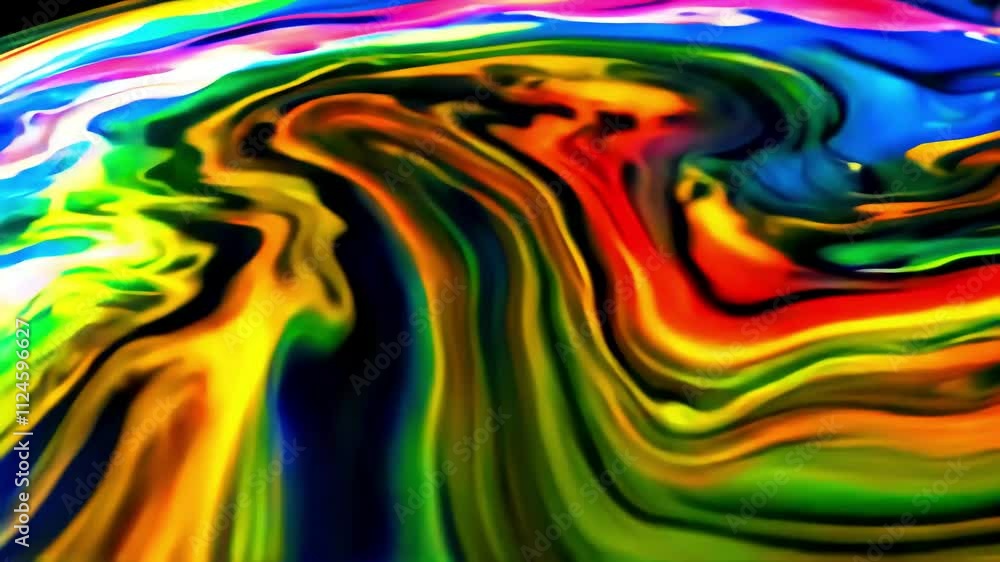 Poster abstract colorful liquid ink is mixing together forming intricate patterns and textures. this graphi