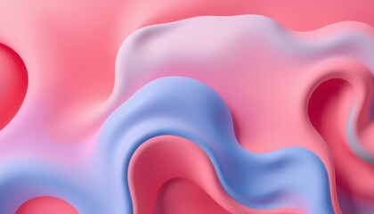 Abstract Pink and Blue Liquid Wave Forms Design