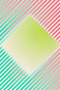 Colorful geometric abstract illustration with stripes and diamond shape