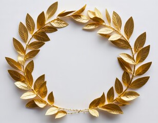 laurel de oro sobre fondo blanco