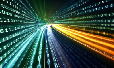 Binary Code Highway: Data Streams and Speed of Information