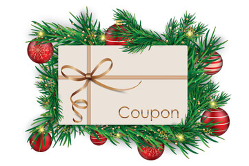 Green Christmas Twigs Red Baubles Coupon