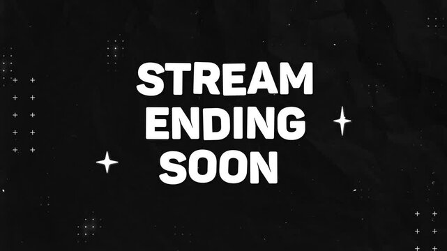 Stream ending soon looping motion graphic, stream overlay animation