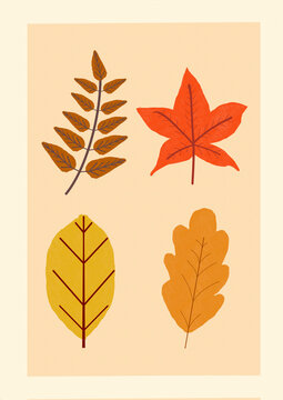 Illustration of autumn leaves.