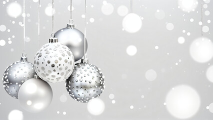 silver christmas balls with lights