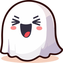 Naklejka premium litte ghost emoticon