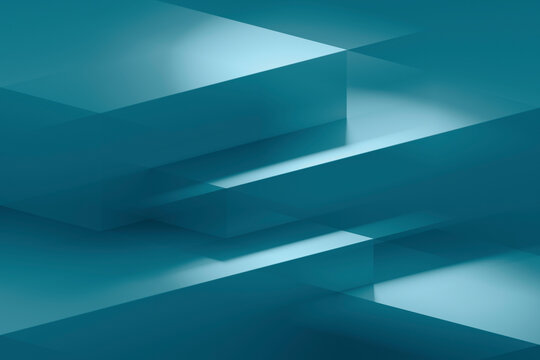 Soft teal geometric shapes creating a calm and abstract composition