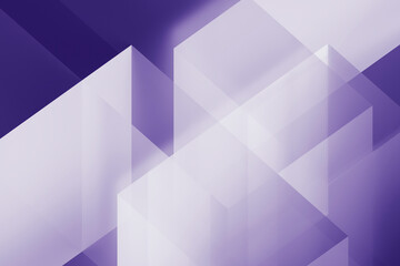 Abstract geometric layers with translucent shapes in purple and blue