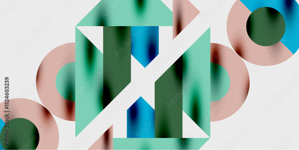 Aufkleber Vibrant abstract background circles with smooth gradients, creating a dynamic and modern design. Ideal for creative, tech, or contemporary-themed projects