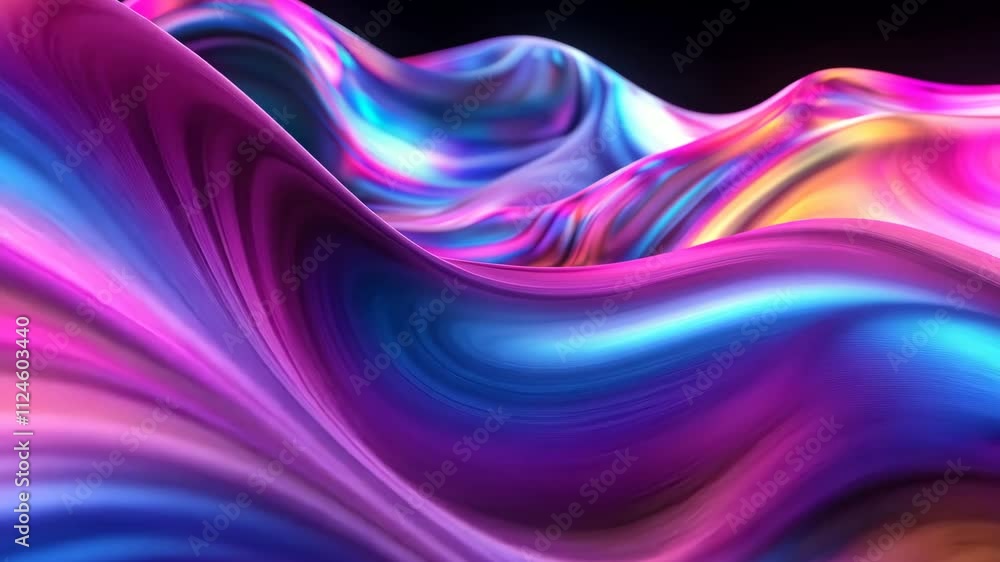 Poster colorful waves of abstract patterns create a mesmerizing visual experience in a digital landscape