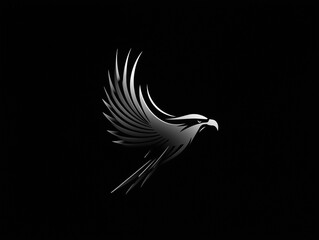 Obraz premium A modern, abstract, and minimalist logo of an eagle designed with sleek and clean geometric lines
