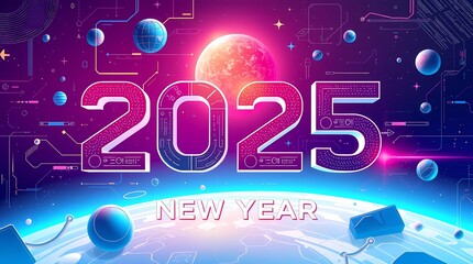 Happy new year banner 2025 