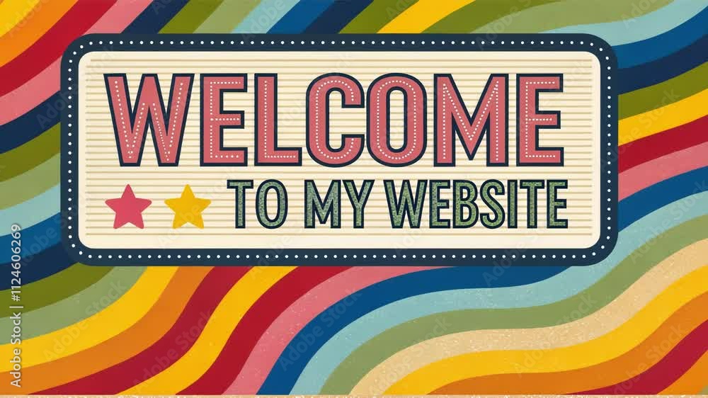 Poster vintage kaleidoscope a colorful pixelated banner that displays welcome to my website with kaleidosco