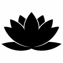 Black Silhouette of Water Lily