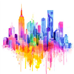Fototapeta premium colorful city isolated on white background