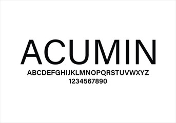 Acumin font for logo and headline. Isolated vector typeset