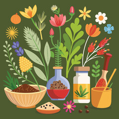 Spices And Meadow Flowers Herbal Set