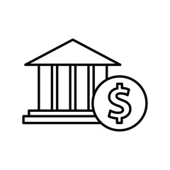 money sign vector bank icon 