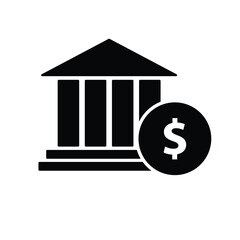 money sign vector bank icon 