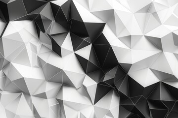 Obraz premium Abstract black and white low poly background.