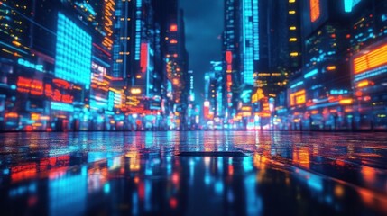 Futuristic Cityscape Digital Marketing Analysis Technology Concept for Investment Decision Making