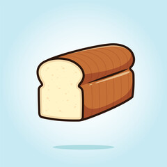 Plain bread vector cartoon illustration