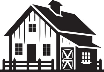 Barn Silhouette Vector Illustration Design Icon