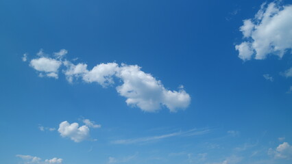 Nature weather blue sky. White clouds with blue sky background. Tropical summer sunny and sunshine day. Timelapse.