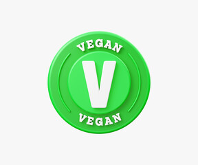 Vegan Badge 3D illustration