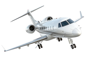Hyperrealistic Luxury Private Jet Isolated on Pure White Background for High-End Advertising and Marketing Purposes