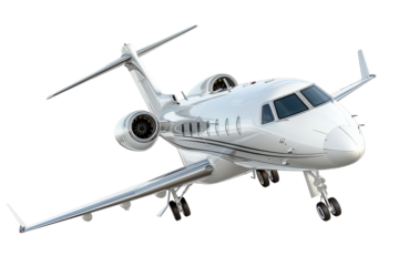 Hyperrealistic Luxury Private Jet Isolated on Pure White Background for High-End Advertising and Marketing Purposes