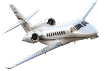 Stunning Hyperrealistic Luxury Private Jet Isolated on Pure White Background Perfect for Aviation and Luxury Lifestyle Branding