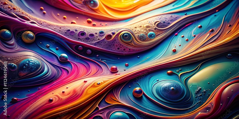 Aufkleber aerial photography of abstract gradient liquid shapes in vibrant colors creating a dreamy and fluid 
