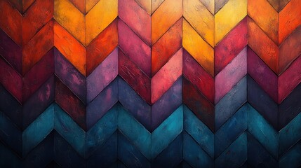 Fototapeta premium Vibrant Chevron Pattern in Bright Colors Abstract Background