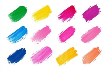 A set of paint brushes with different colors