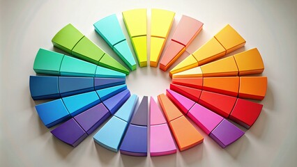Fototapeta premium Aerial Photography of Circle Division Diagrams Displaying Equal Parts: 2 to 13 Segments for Infographic Use in Business Presentations and Educational Materials