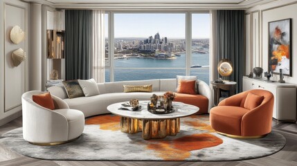 Breathtaking City Skyline from Luxury Apartment