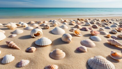 shells on beach. Ai generate